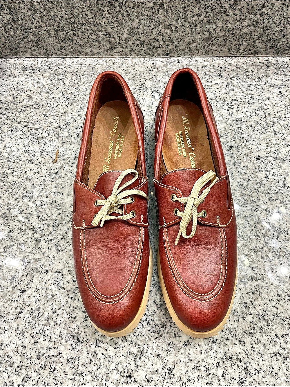Womens All Seasons Casuals Brown Leather Lace up shoes. Size 10 Narrow.
